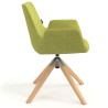 silla confidente verde elodie giratoria madera tela 3