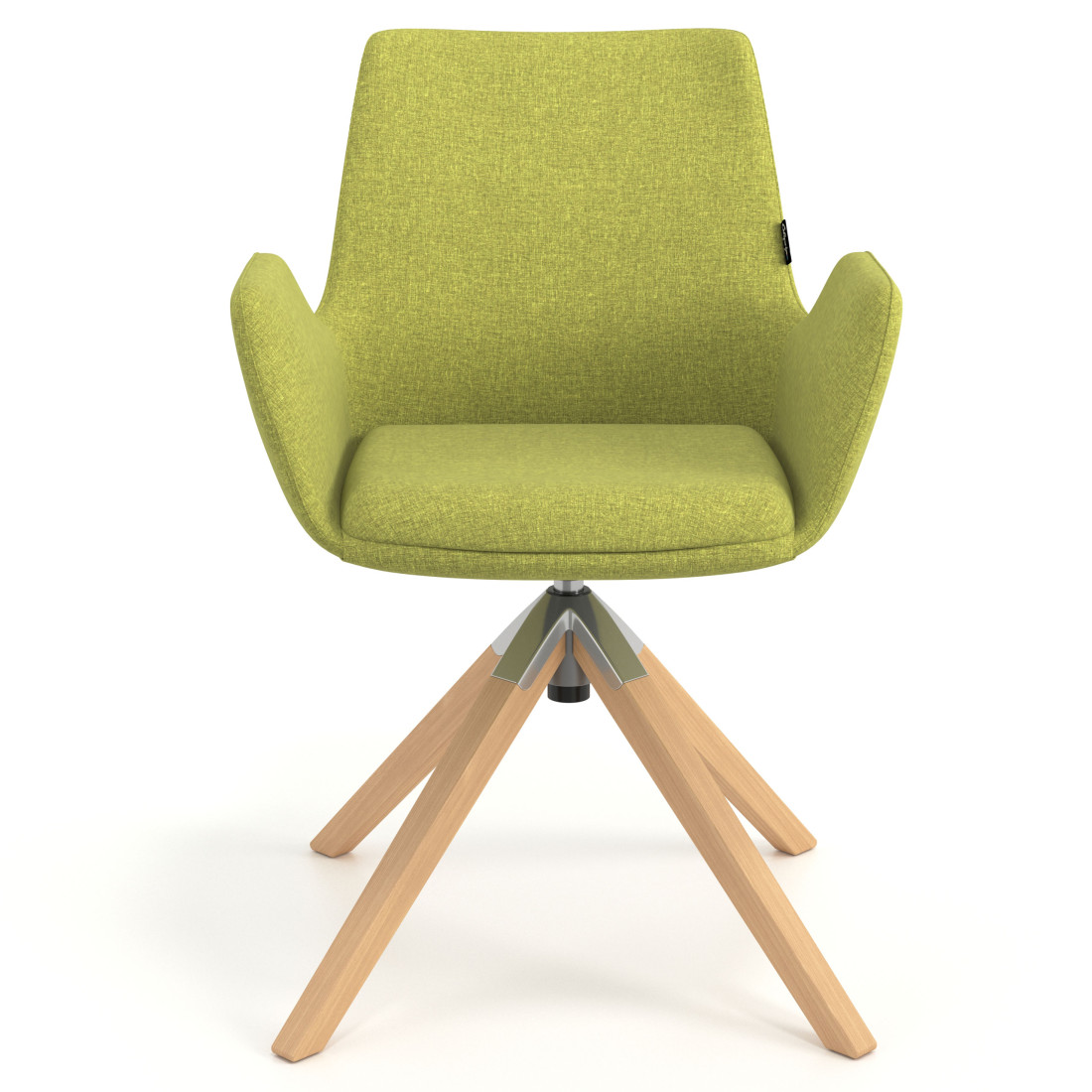 silla confidente verde elodie giratoria madera tela 4