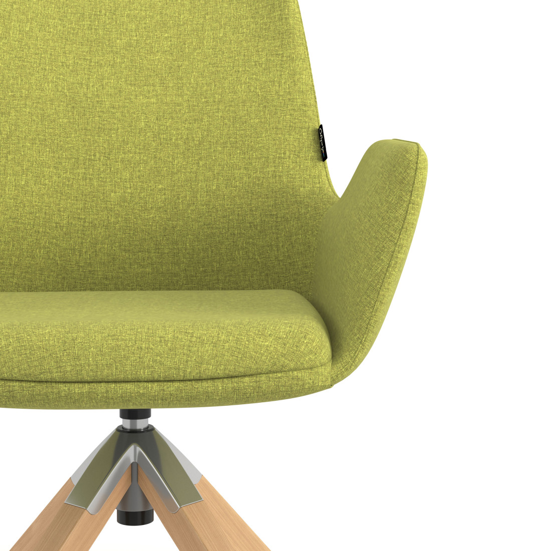 silla confidente verde elodie giratoria madera tela 5
