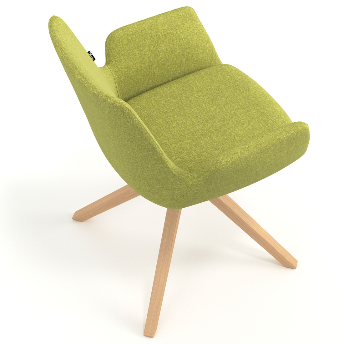 silla confidente verde elodie giratoria madera tela 7
