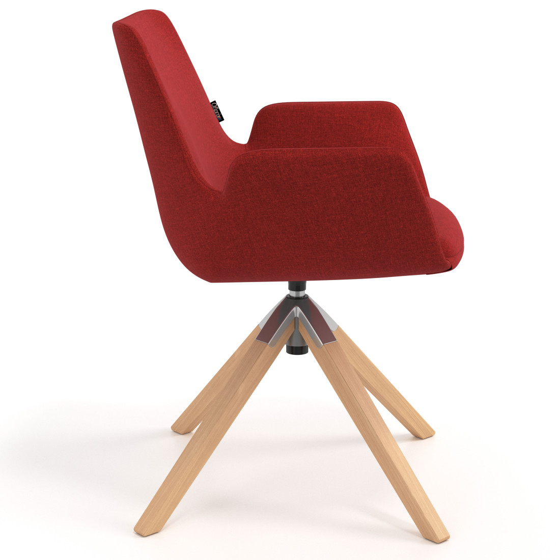 silla confidente rojo elodie giratoria madera tela 3