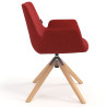 silla confidente rojo elodie giratoria madera tela 3