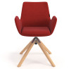 silla confidente rojo elodie giratoria madera tela 4