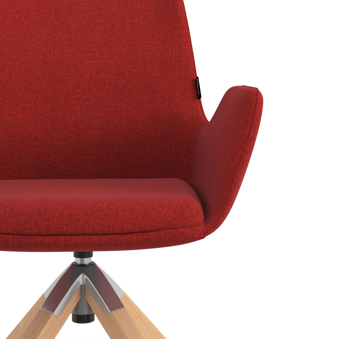 silla confidente rojo elodie giratoria madera tela 5