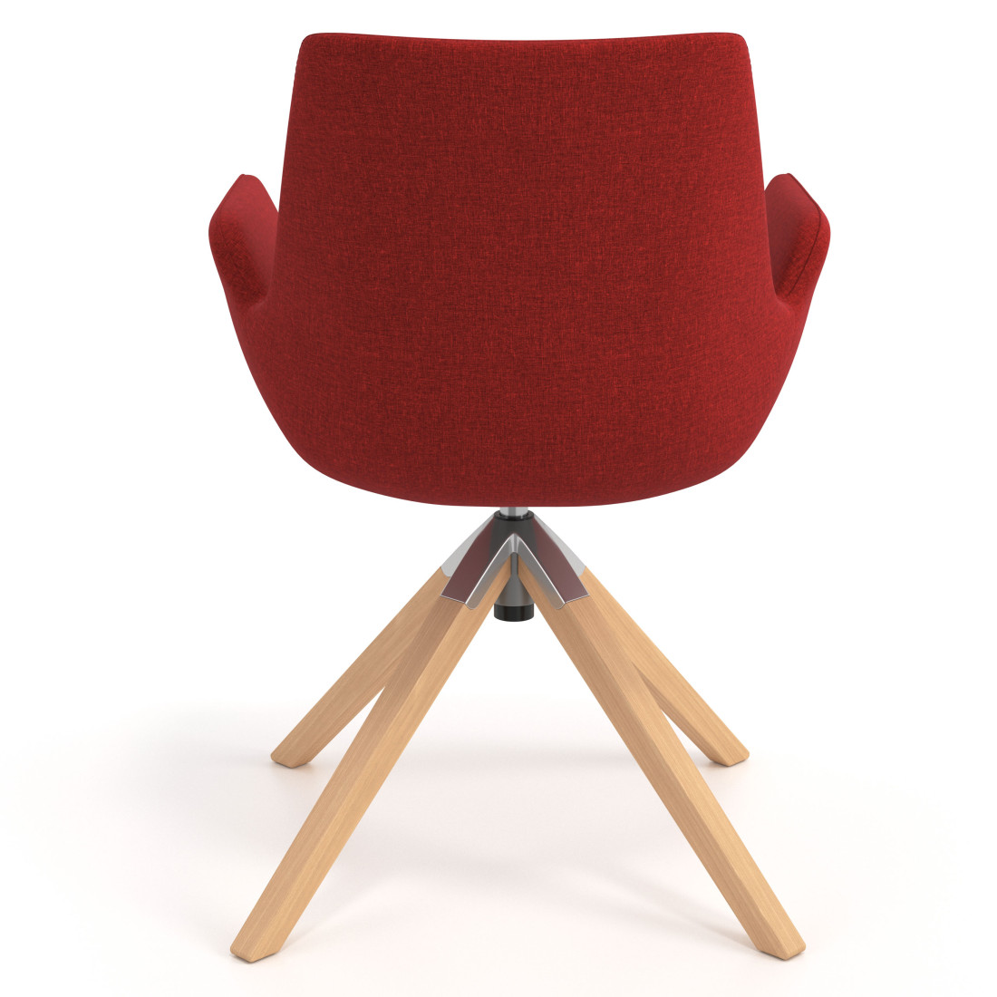 silla confidente rojo elodie giratoria madera tela 6