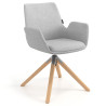 silla confidente gris elodie giratoria madera tela 1