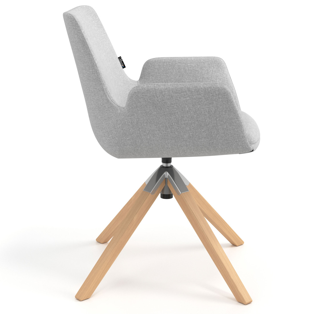 silla confidente gris elodie giratoria madera tela 3