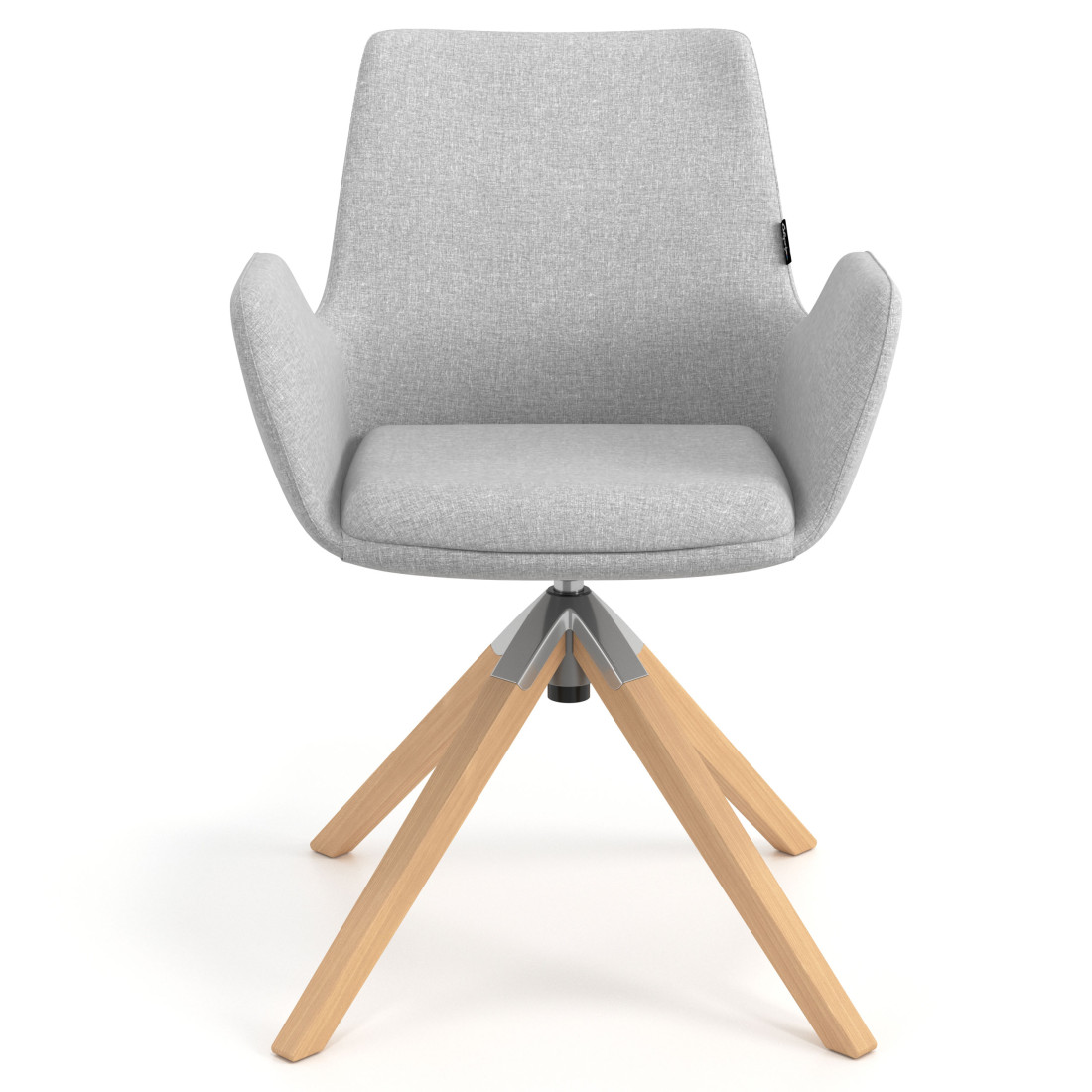silla confidente gris elodie giratoria madera tela 4