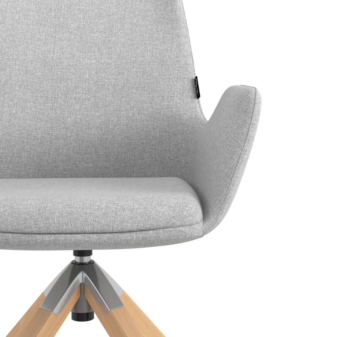 silla confidente gris elodie giratoria madera tela 5