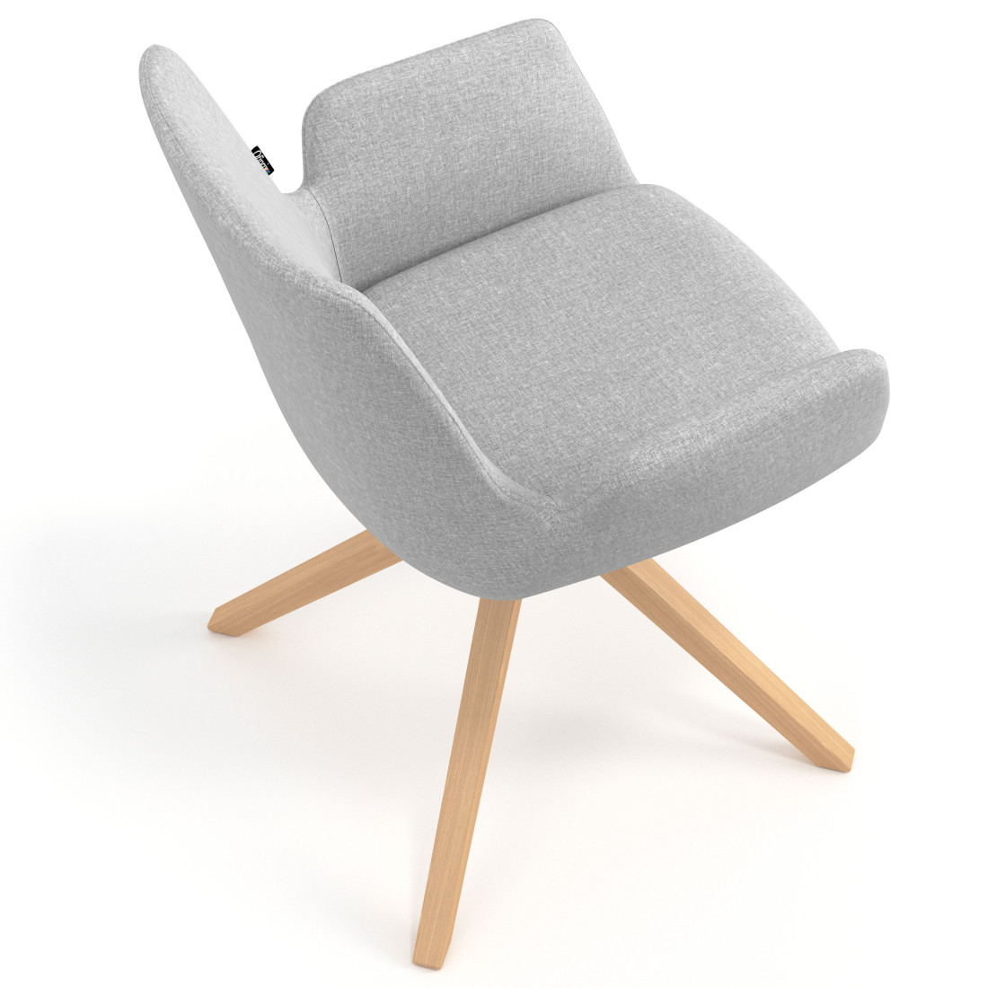 silla confidente gris elodie giratoria madera tela 7