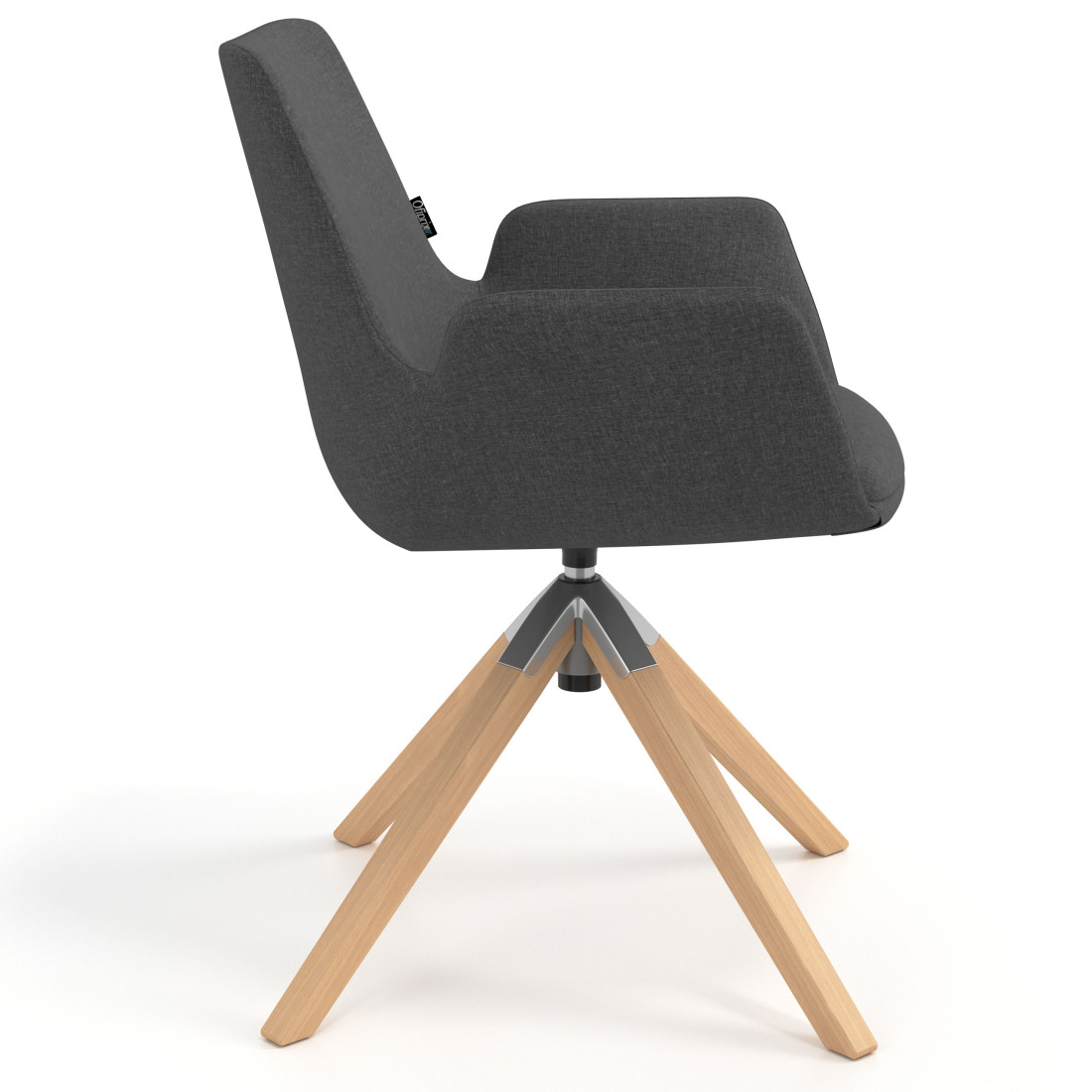 silla confidente antracita elodie giratoria madera tela 3