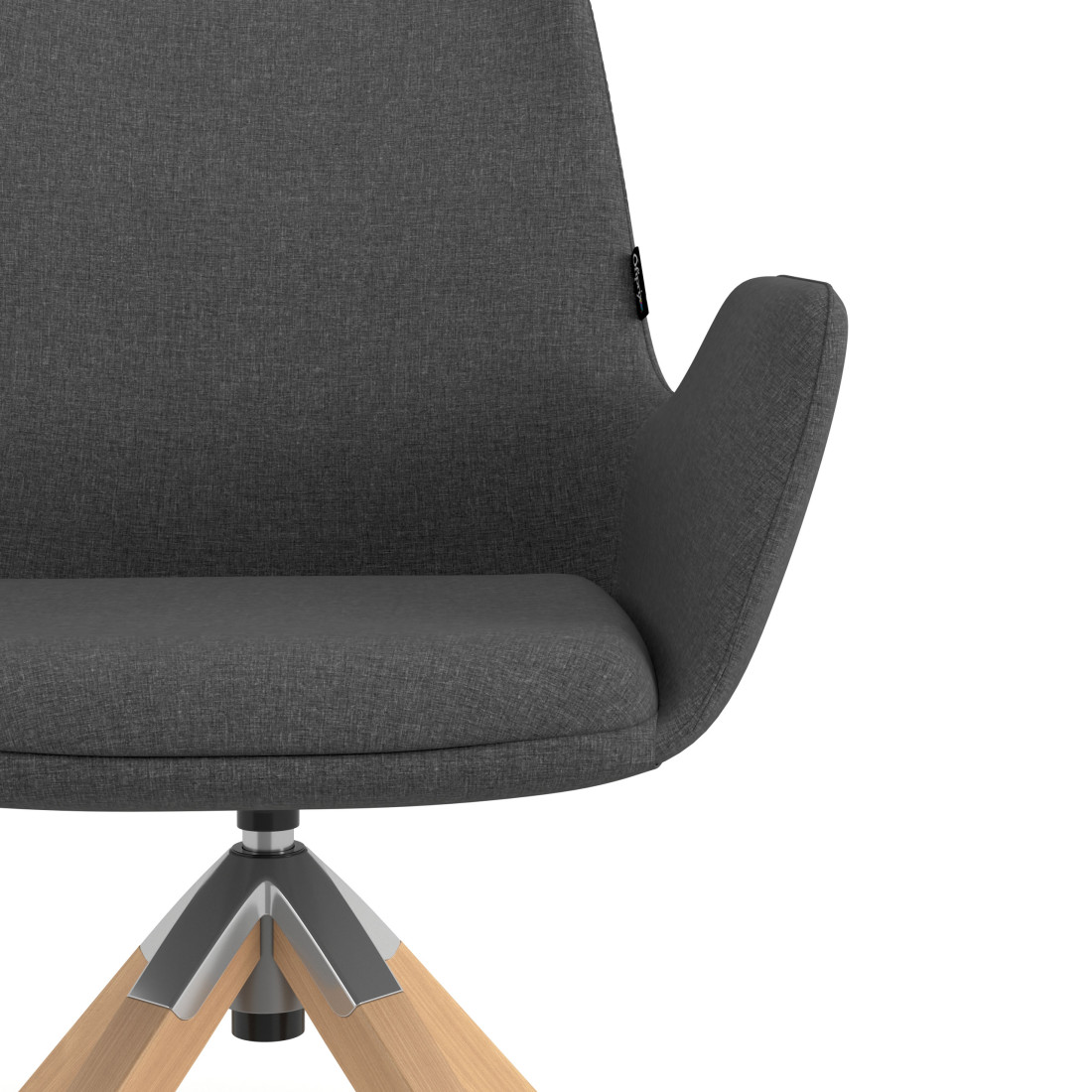 silla confidente antracita elodie giratoria madera tela 5
