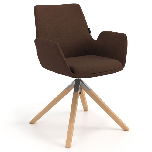 Silla Nórdica Elodie, Patas de madera, Certificada - Marron