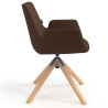 silla confidente marron elodie giratoria madera tela 3
