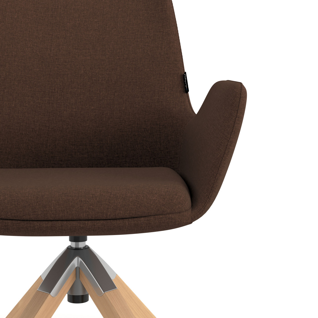 silla confidente marron elodie giratoria madera tela 5