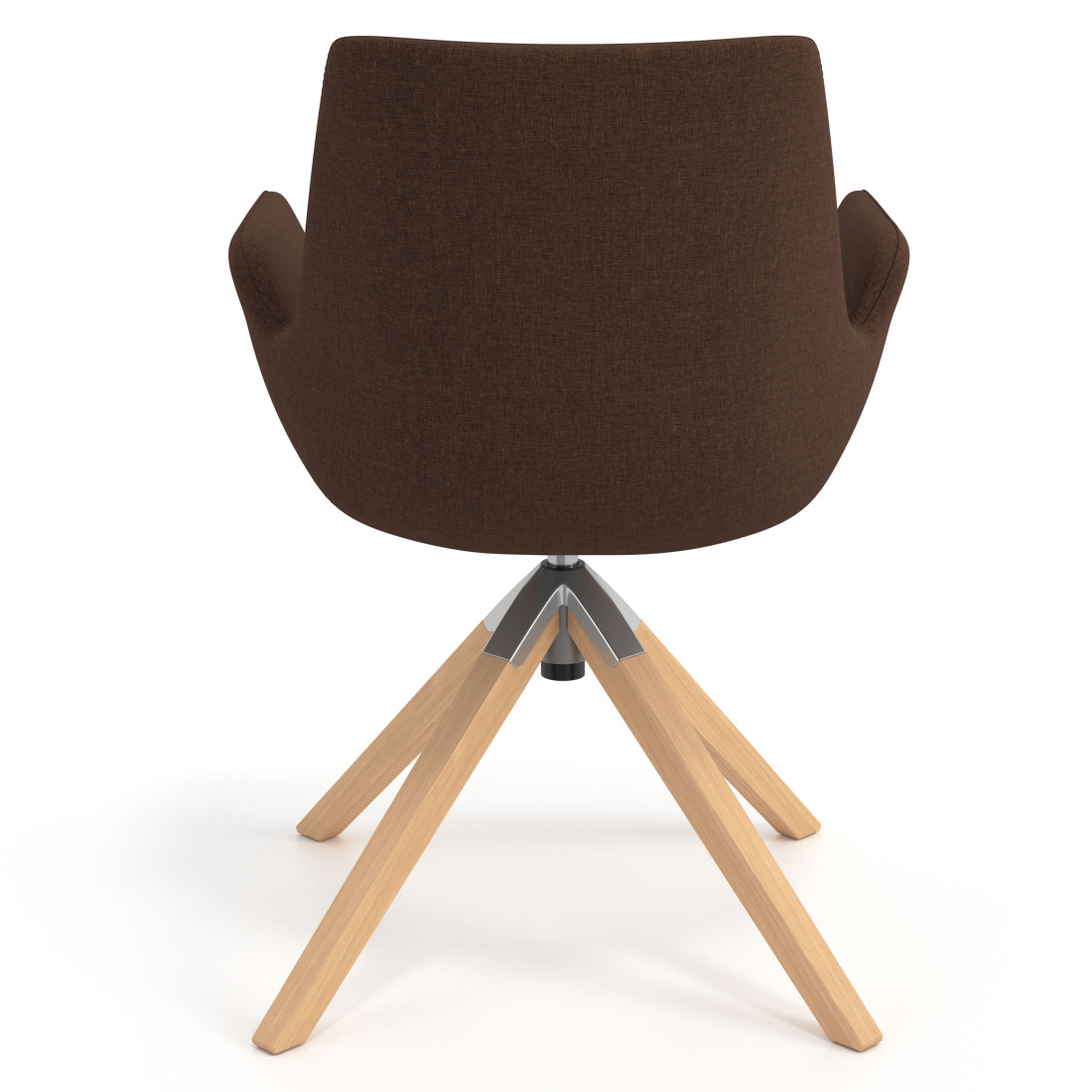silla confidente marron elodie giratoria madera tela 6