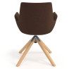 silla confidente marron elodie giratoria madera tela 6