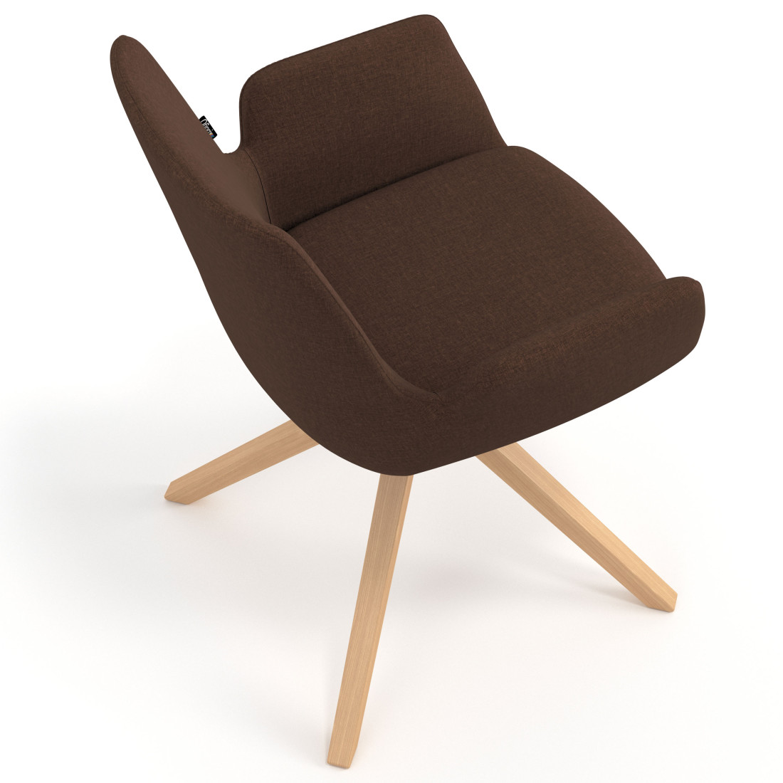 silla confidente marron elodie giratoria madera tela 7