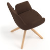 silla confidente marron elodie giratoria madera tela 7