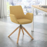 silla confidente amarillo elodie giratoria madera tela 2