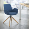 silla confidente azul elodie giratoria madera tela 2