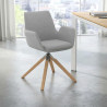 silla confidente gris elodie giratoria madera tela 2