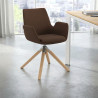 silla confidente marron elodie giratoria madera tela 2
