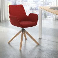Silla Nórdica Elodie, Patas de madera, Certificada - ROJO Second image