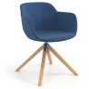 Silla confidente Ivonne Patas Madera Tapizado - AZUL