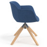 silla confidente azul ivonne giratoria madera tela 3