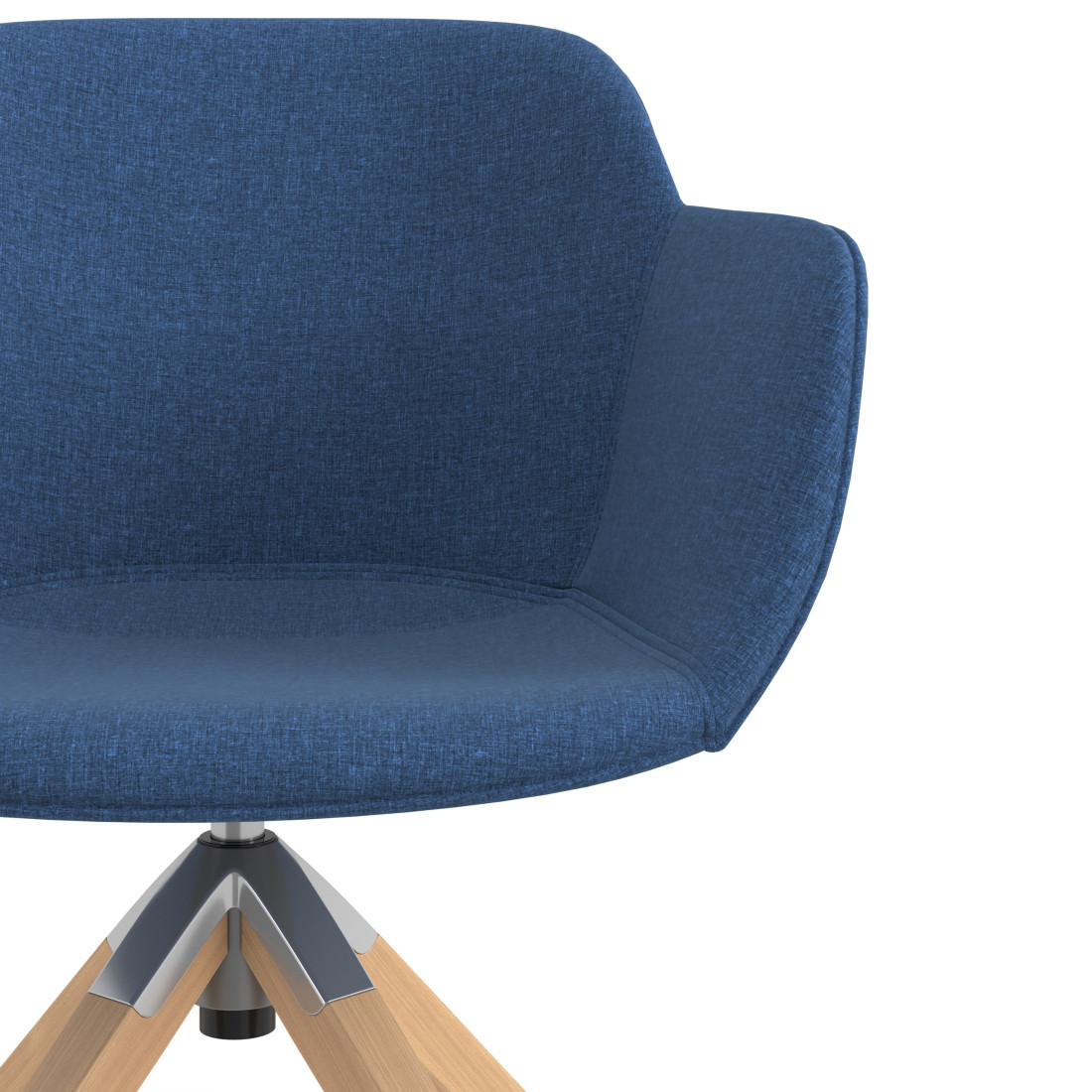 silla confidente azul ivonne giratoria madera tela 5