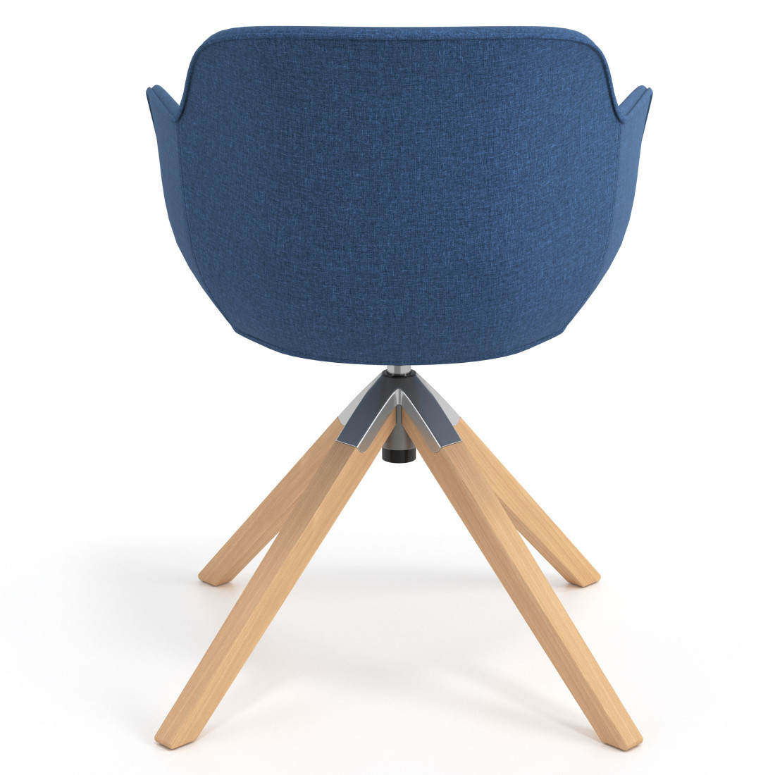 silla confidente azul ivonne giratoria madera tela 6