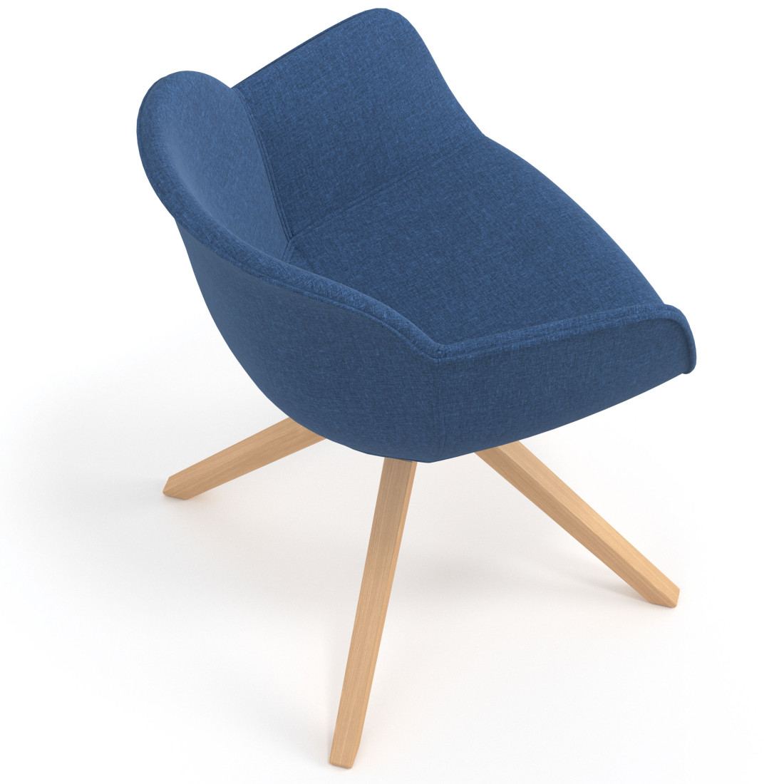 silla confidente azul ivonne giratoria madera tela 7