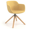 Silla confidente Ivonne Patas Madera Tapizado - Amarillo