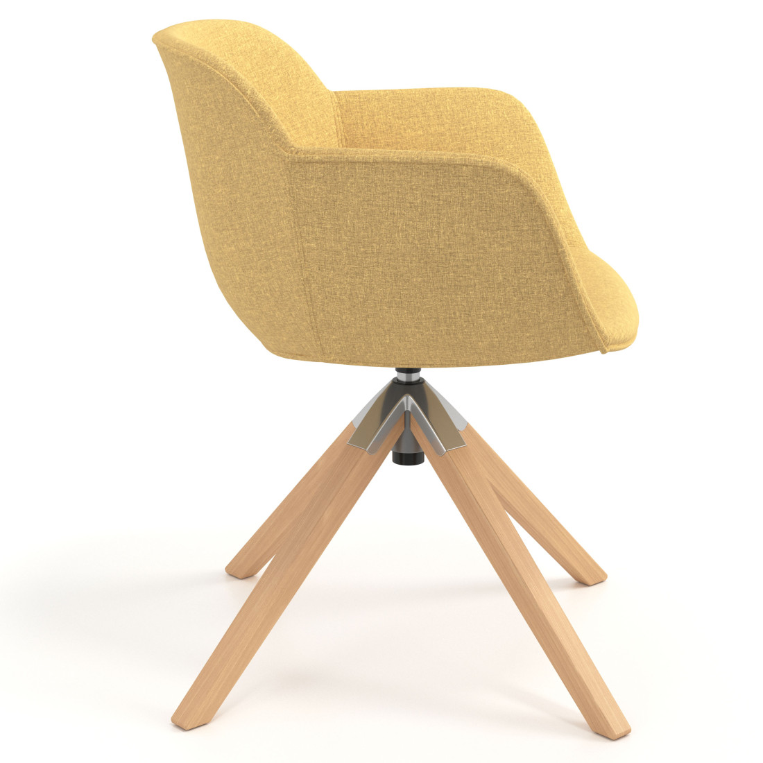 silla confidente amarillo ivonne giratoria madera tela 3
