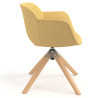 silla confidente amarillo ivonne giratoria madera tela 3