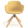 silla confidente amarillo ivonne giratoria madera tela 4