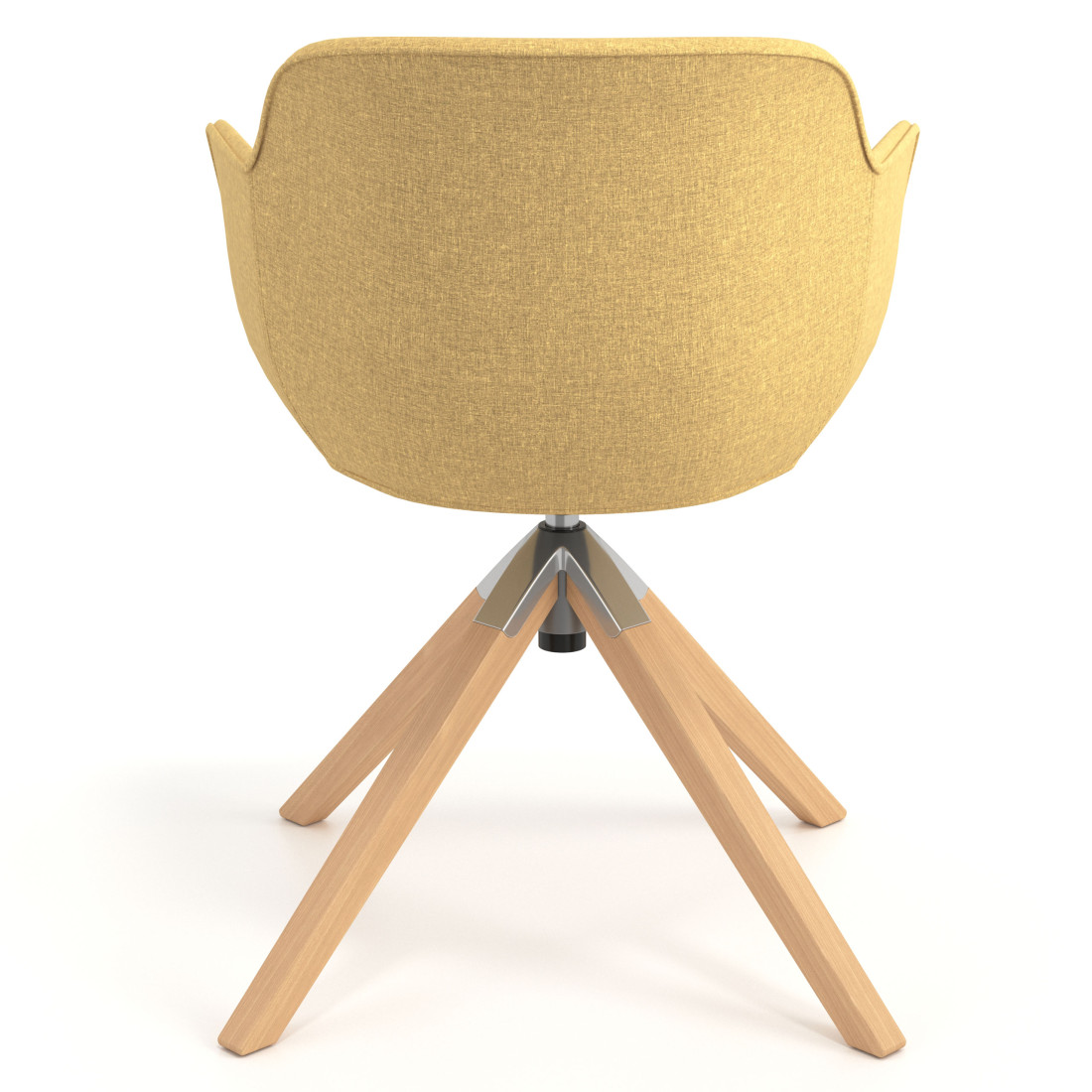 silla confidente amarillo ivonne giratoria madera tela 6