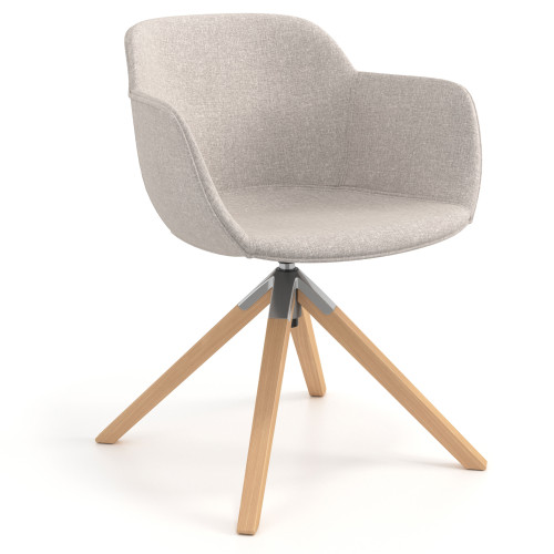 Silla confidente Ivonne Patas Madera Tapizado - Beige