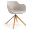 Silla confidente Ivonne Patas Madera Tapizado - Beige