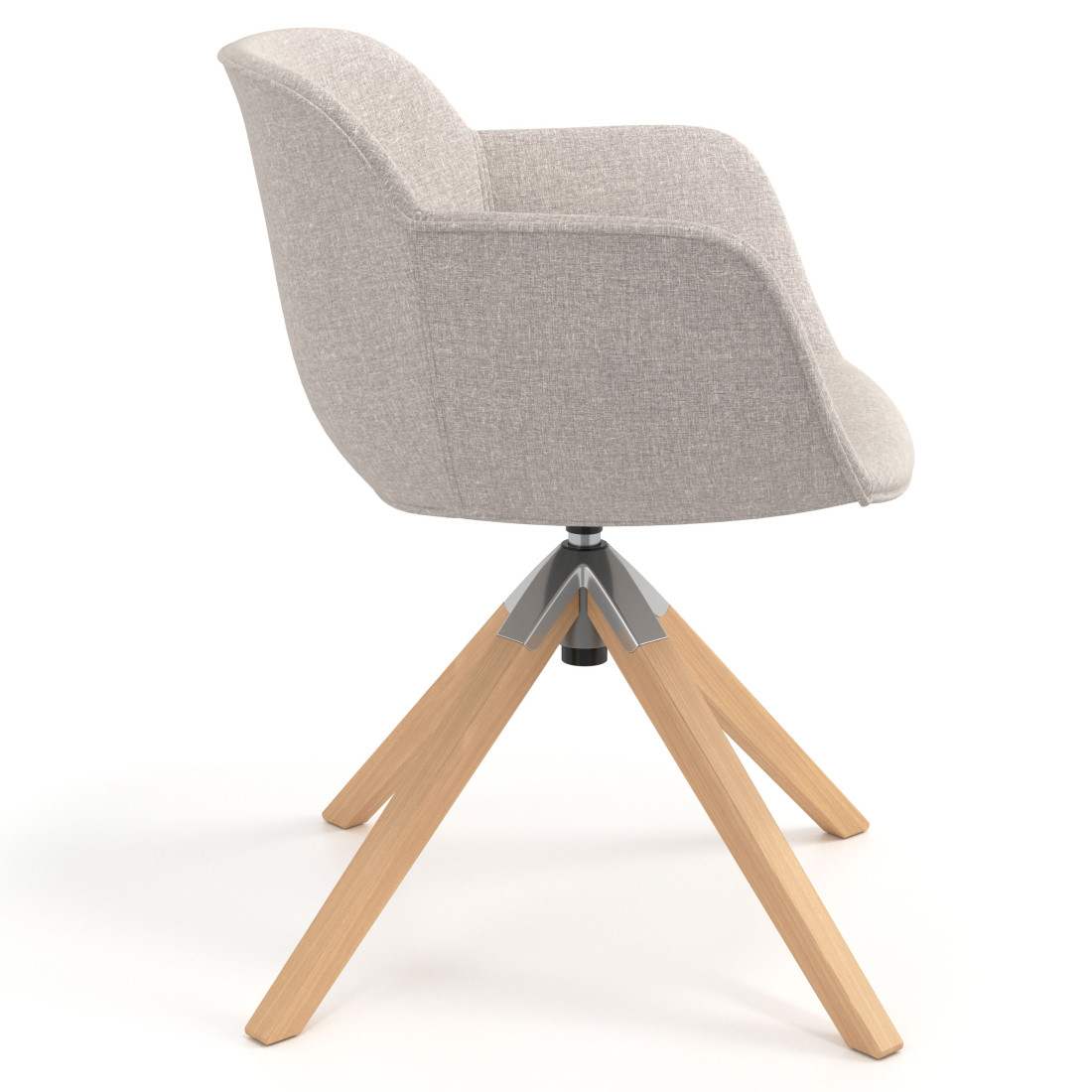 silla confidente beige ivonne giratoria madera tela 3