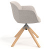 silla confidente beige ivonne giratoria madera tela 3