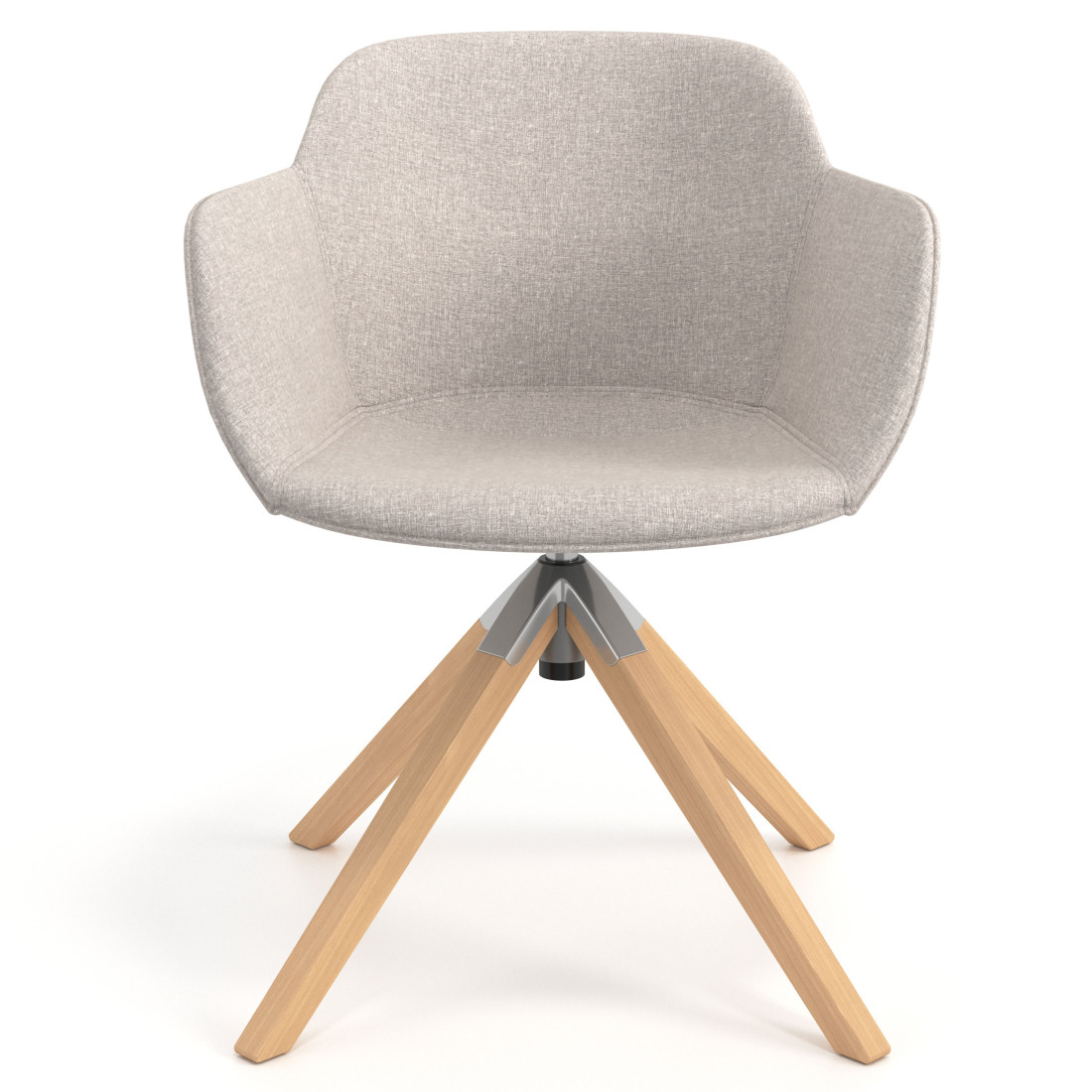 silla confidente beige ivonne giratoria madera tela 4