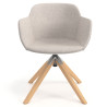silla confidente beige ivonne giratoria madera tela 4