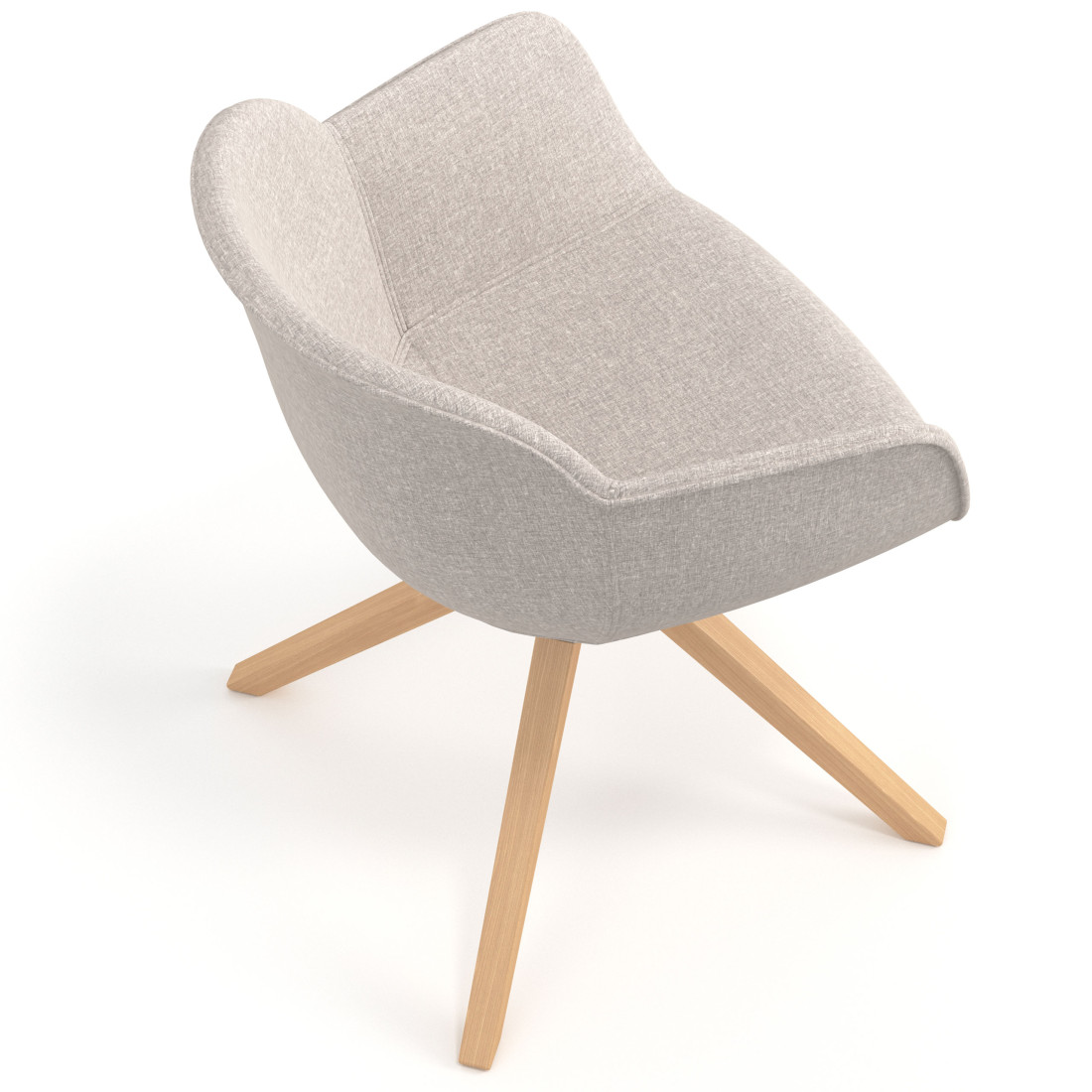 silla confidente beige ivonne giratoria madera tela 7