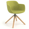 Silla confidente Ivonne Patas Madera Tapizado - VERDE