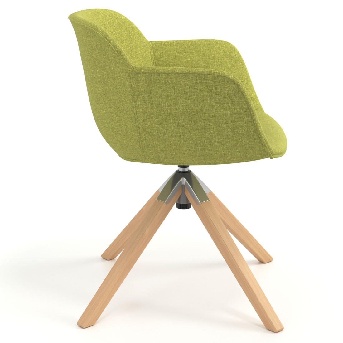 silla confidente verde ivonne giratoria madera tela 3