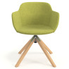 silla confidente verde ivonne giratoria madera tela 4