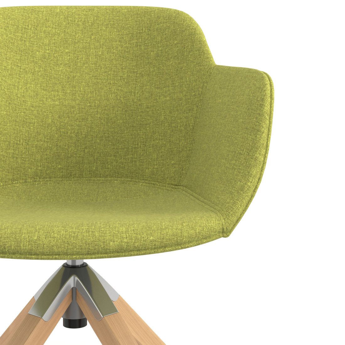 silla confidente verde ivonne giratoria madera tela 5