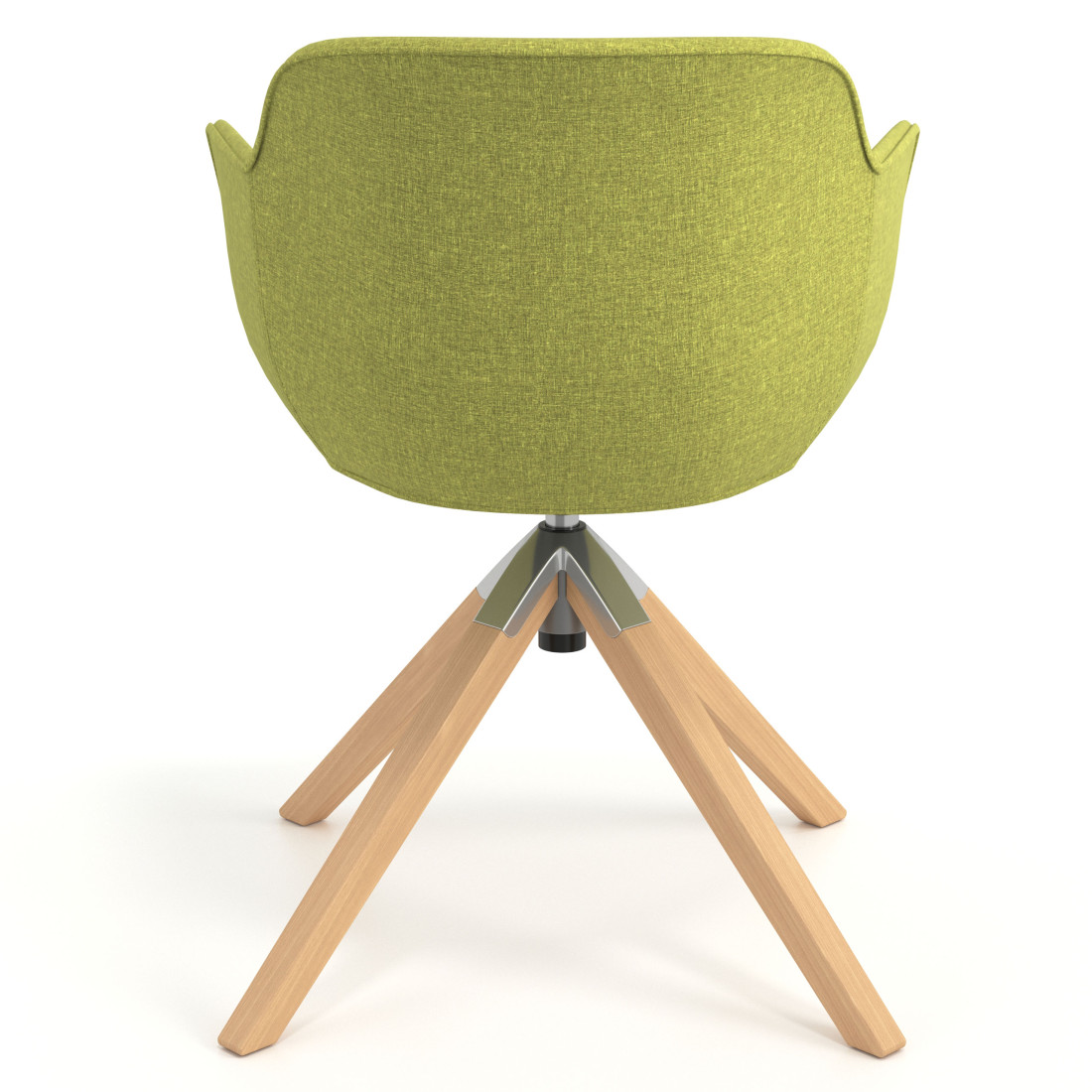 silla confidente verde ivonne giratoria madera tela 6